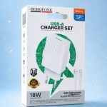شارژر تایپ C + سیم شارژر برند BOROFON مدل BAS72A